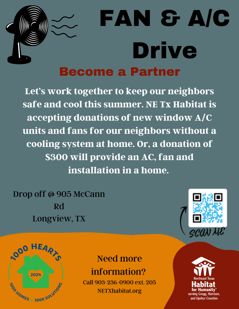 flyer promoting beat the heat fan and air conditioning donation drive